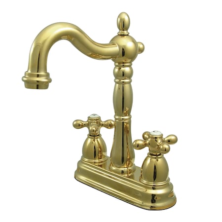 Kingston Brass Heritage KB1492AX Bar Faucet W/out Pop-Up Rod, Polished Brass KB1492AX